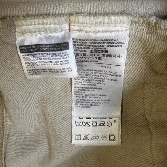 Levis Premium Stock Trucker Jacket Mens Small Khaki Corduroy Collar Cotton Blend - Picture 7 of 15